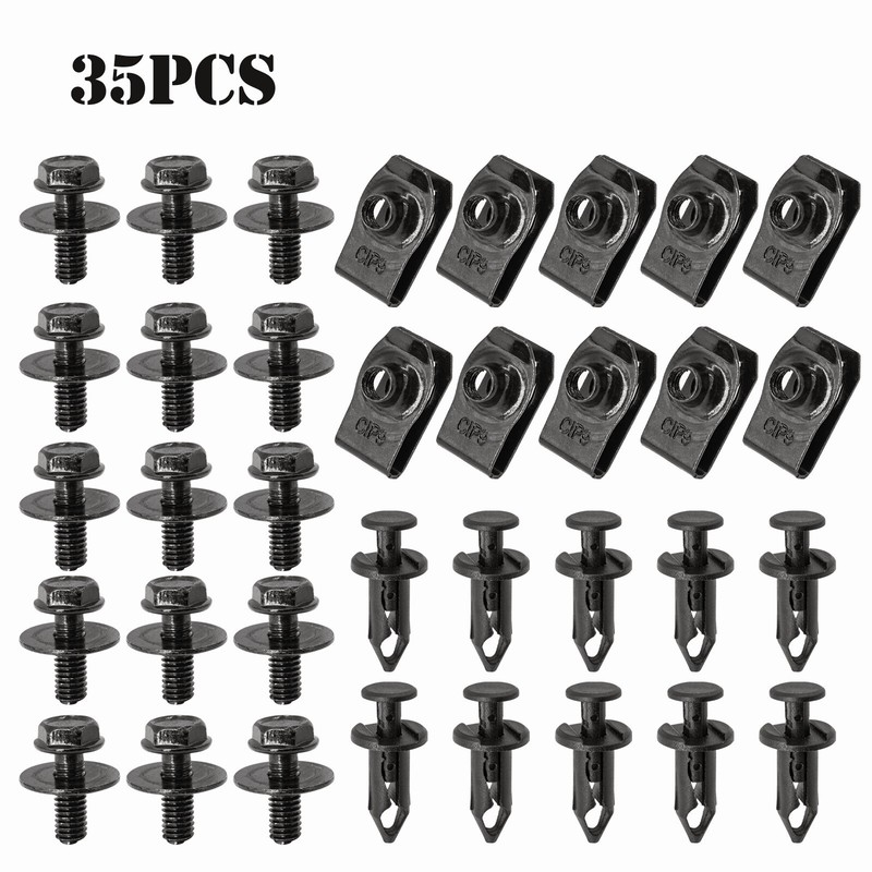35PCS For Nissan Engine Under Cover Splash Shield Guard M6 Bolts & U-nut Clips gallery