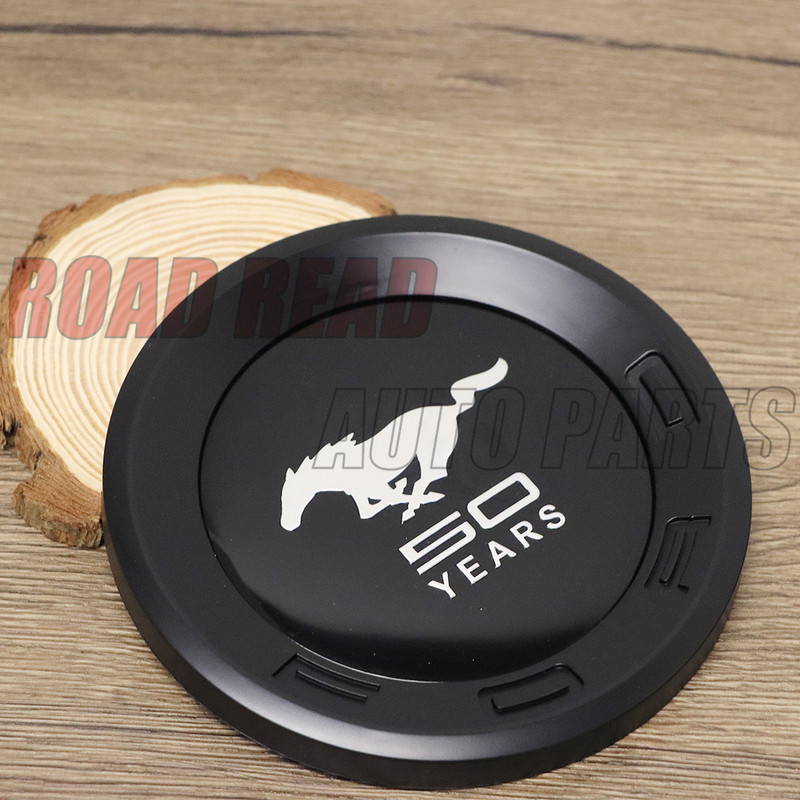 1Pc Rear Decklid Running Horse 50 Year Emblem 3D Black Badge For Mustang gallery