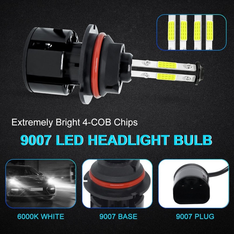 4SIDE 9007 HB5 LED Headlight Bulb Conversion Kit High Low Beam 6000K Super White gallery