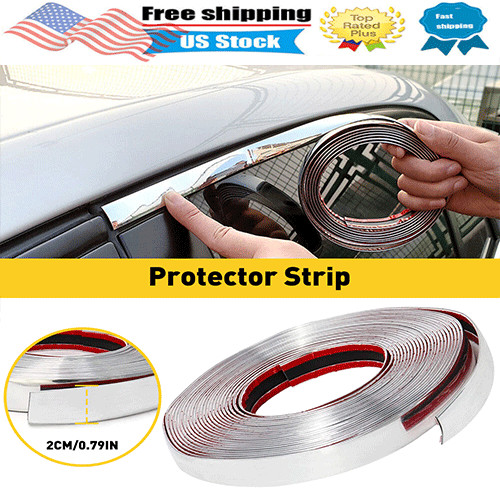 16feet U Shape PVC Seal Car Door Edge Guard Molding Trim Protectors Strip Chrome