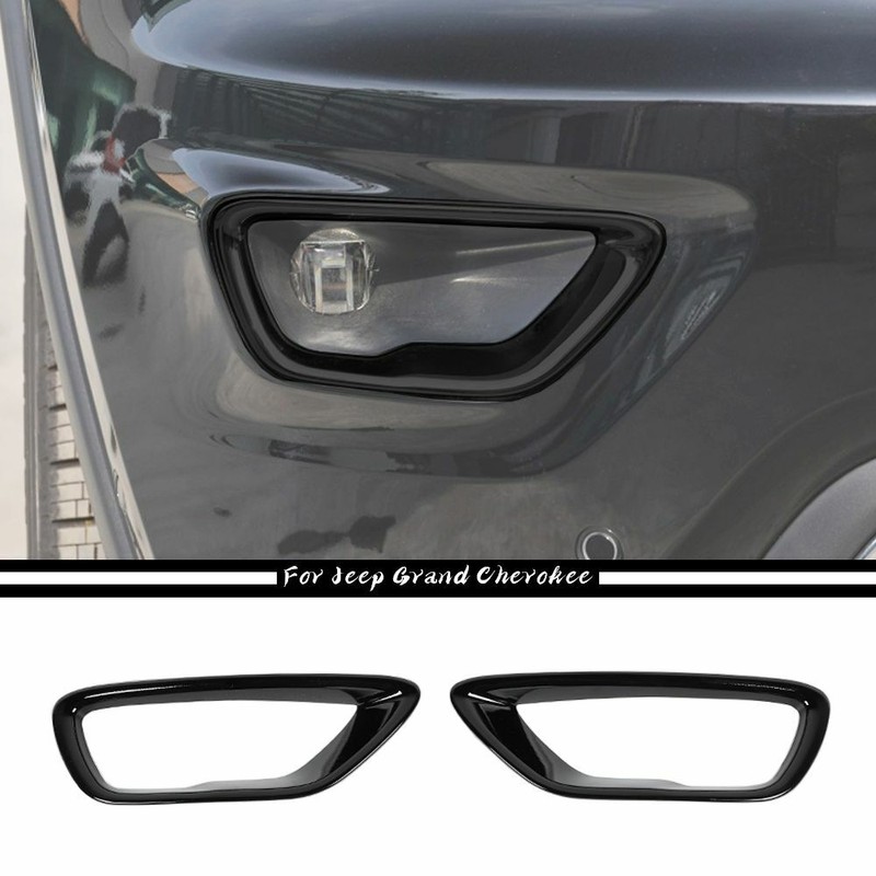Car Front Fog Light Cover Fog Lamp Frame Trim For Jeep Grand Cherokee 18+ Black