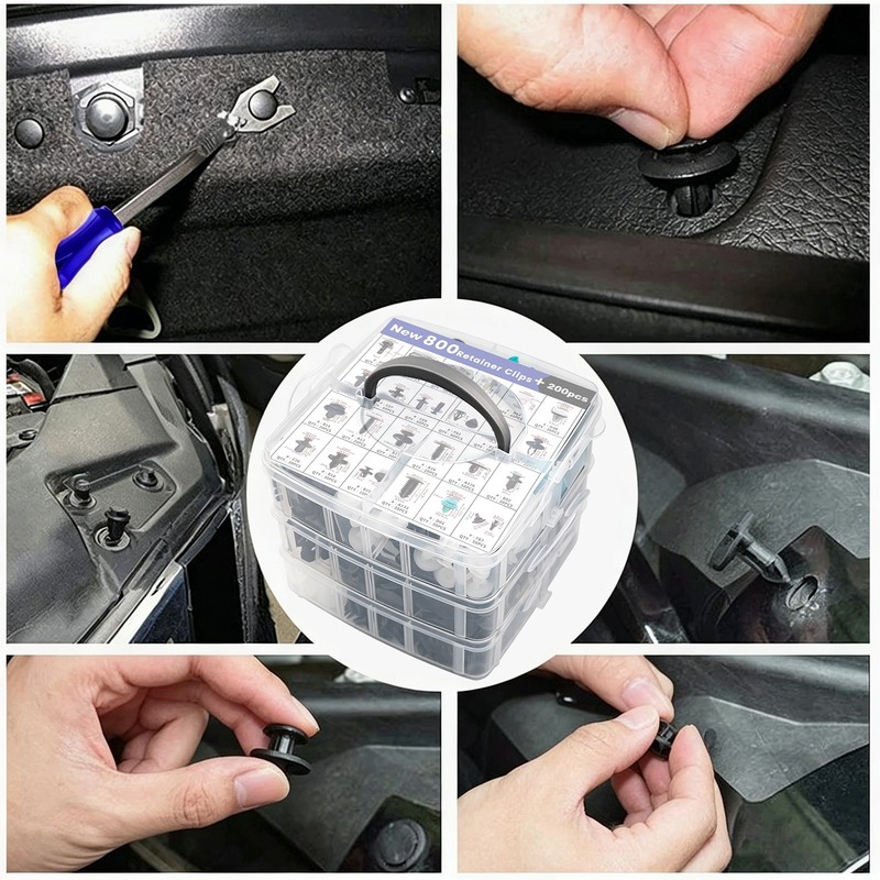 1000PCS Car Retainer Clips Auto Fasteners Push Trim Clips Pin Rivet Bumper Kit gallery