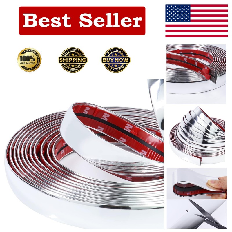 Versatile 25Ft Automotive Chrome Trim Molding – Easy to Install & Durable