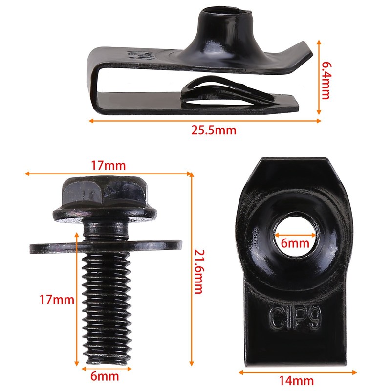 35PCS For Mercedes-Benz Engine Under Cover Splash Shield M6 Bolts U-nut Clips gallery