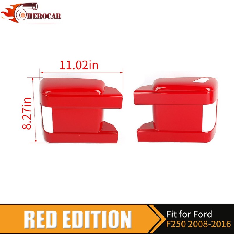 2x Red Mirror COVERS For 2008-16 FORD F250 F350 F450 F550 W/Signal Hole Exterior gallery