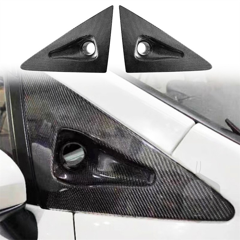 Fit Volkswagen Golf GK5 2014-20 Carbon Fiber A-Pillar Window Triangle Cover Trim