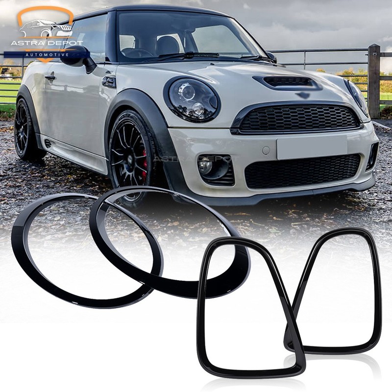 For 2007-2013 Mini Cooper R56 R57 R58 R59 Headlight Tail Light Trim Ring Black gallery