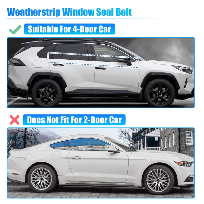 4pcs Weatherstrip Window Trim Seal Belt Window Seal Belt for Toyota Rav4 13-18 gallery