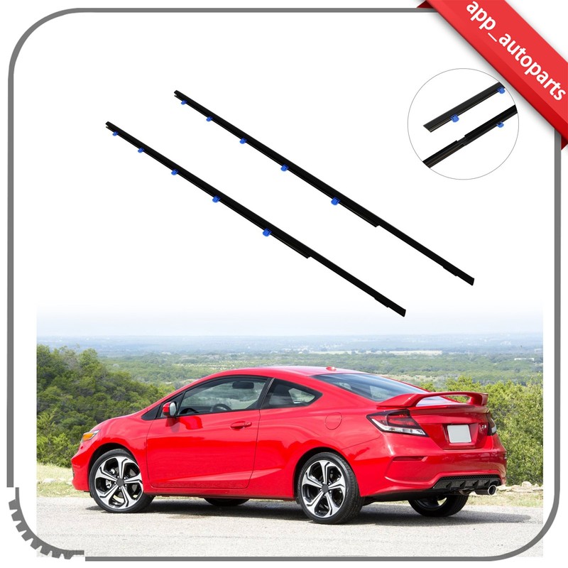 2 Door Window Weatherstrip Seal Belt For 2012-2015 Honda Civic Coupe 2-Door