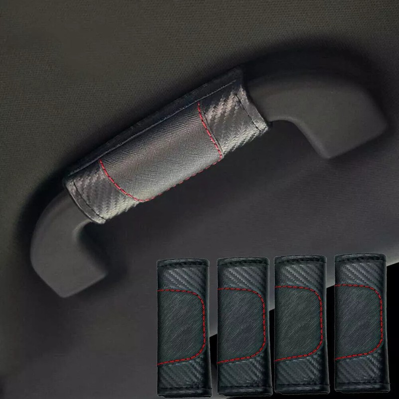 4Pcs Car Roof Pull Glove Armrest Handle Cover Handrail Protector Pad Accessories