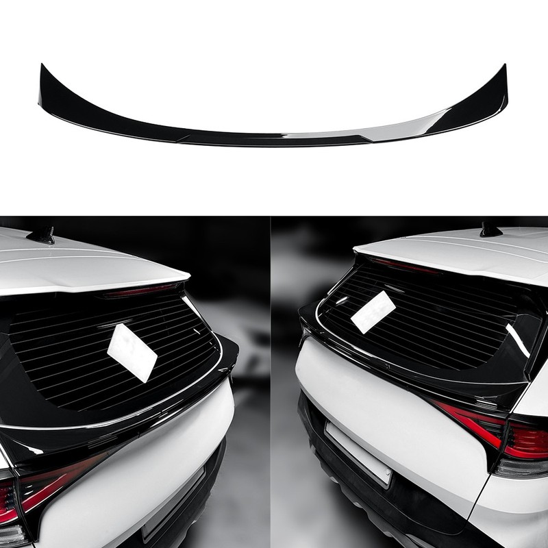 Gloss Black Rear Tail Trunk Spoiler Wing Lip Trim Cover For Kia Sportage 23-26