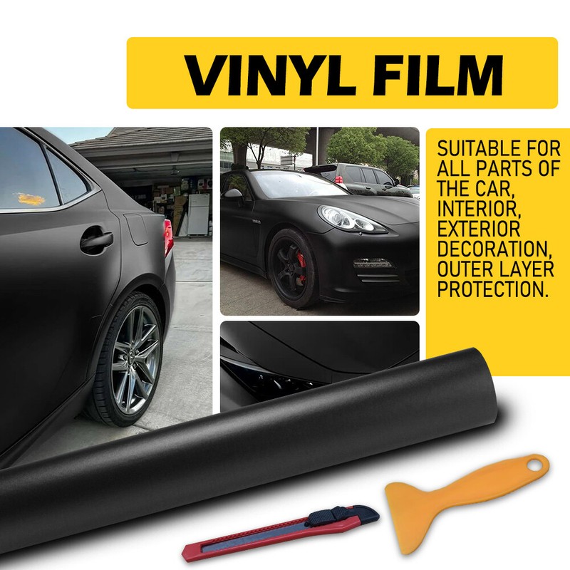 Premium Matte Flat Black Vinyl Wrap Film Sticker Decal Bubble Free Air Release