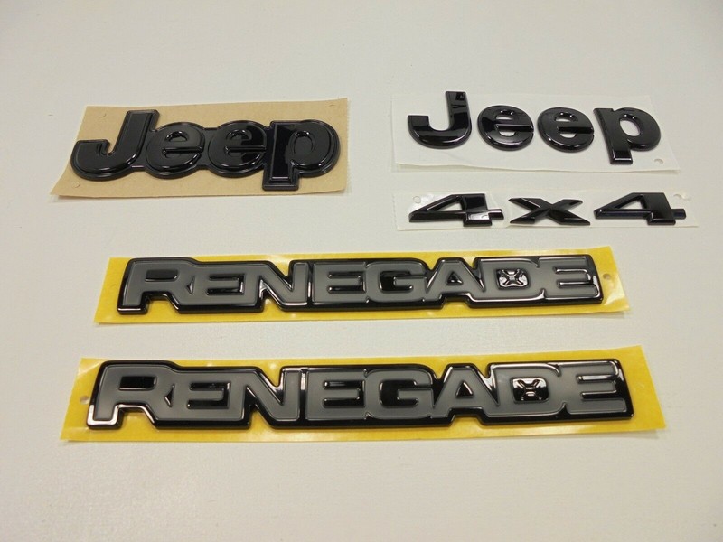 Jeep Renegade Special Edition Justice Emblems Set of 5 Black Mopar Factory Oem