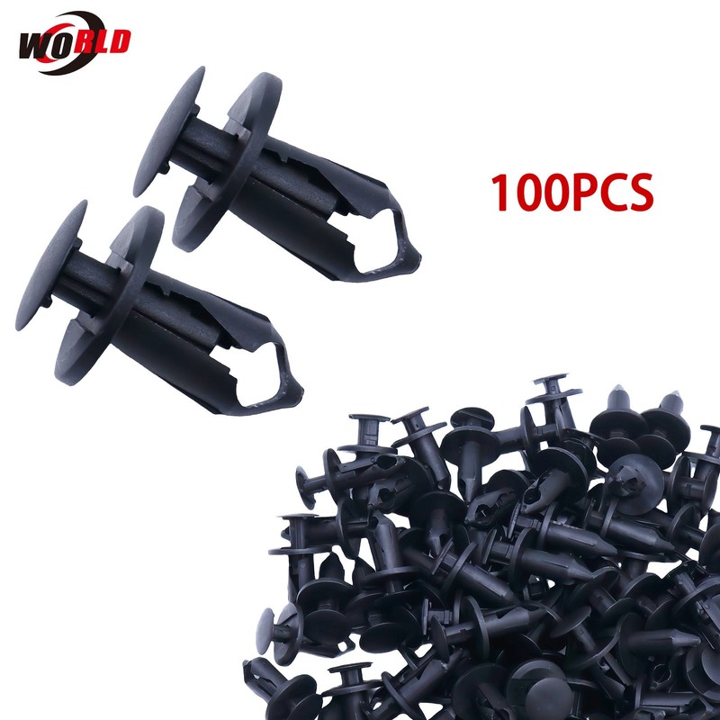 100x Car Clips Fit 8mm Hole Bumper Retainer Rivets Fastener Fender Push Pins US