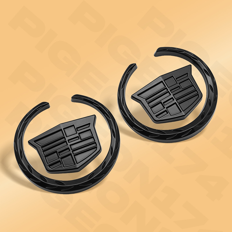 Black Front Grille Rear Trunk Lid Fender Emblem Kit for ATS XTS CTS Escalade