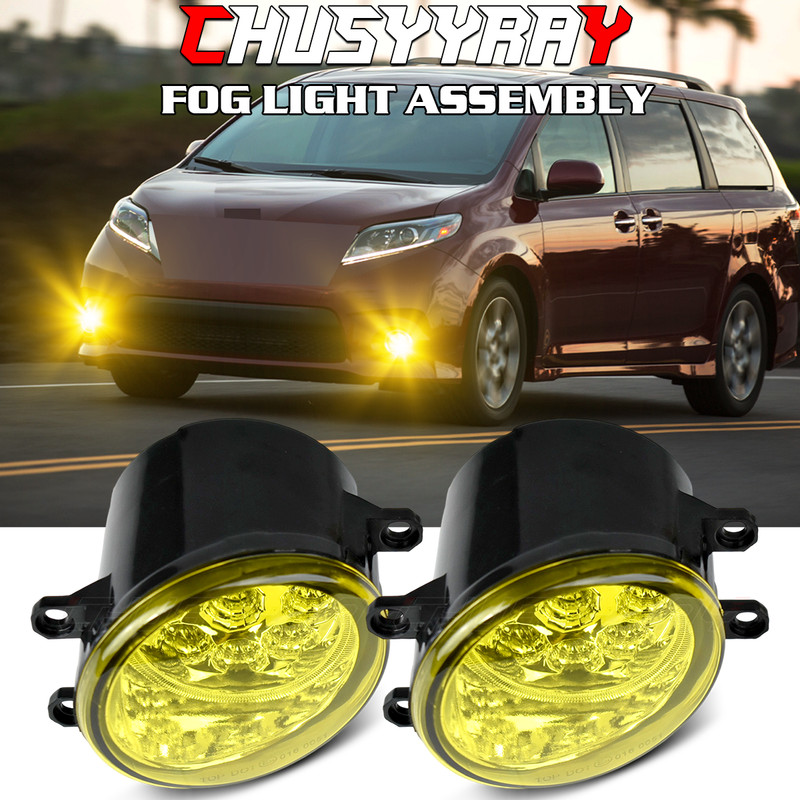 Pair Bumper LED Fog Light Yellow Driving Lamps For TOYOTA SIENNA 2011-2020