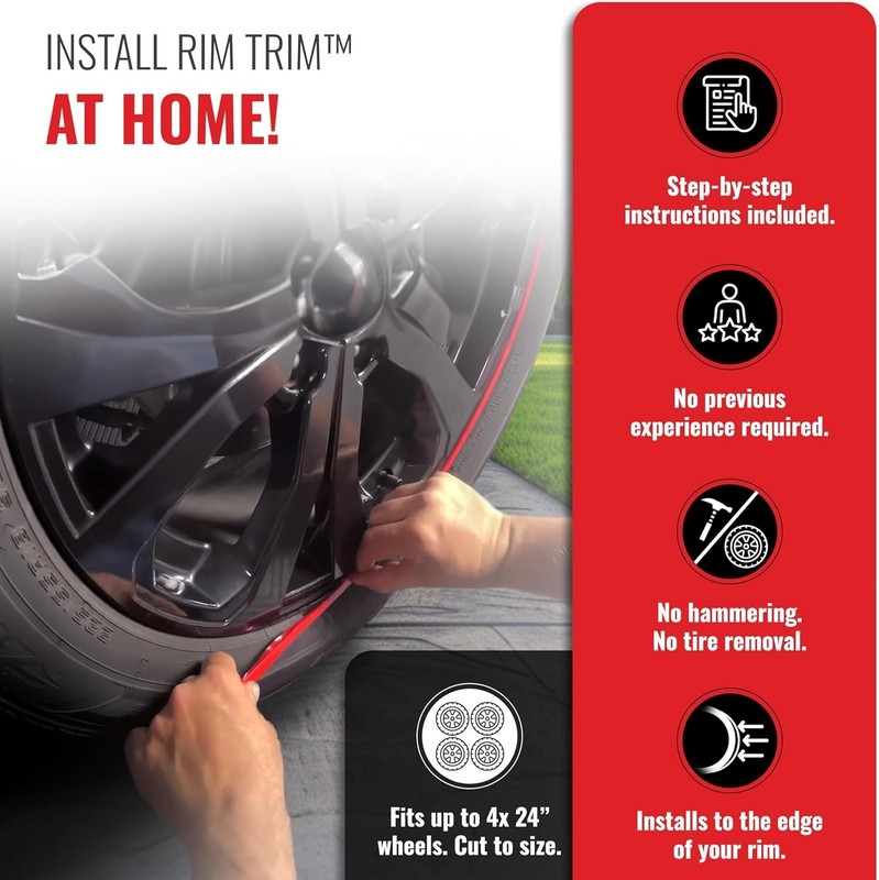 Car Rim Protector Rubber 24 Inch Wheel Curb Rash Protection DIY Easy Fit gallery