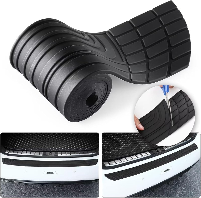 Anti-Scratch Rear Bumper Protector Trim Universal Fit For Sedan SUV PVC Silicone