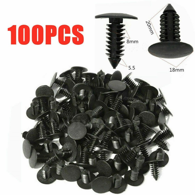 Plastic Rivets Fastener Fender Push Trim Pin 100/8mm Bumper Clips Auto Car Hole.