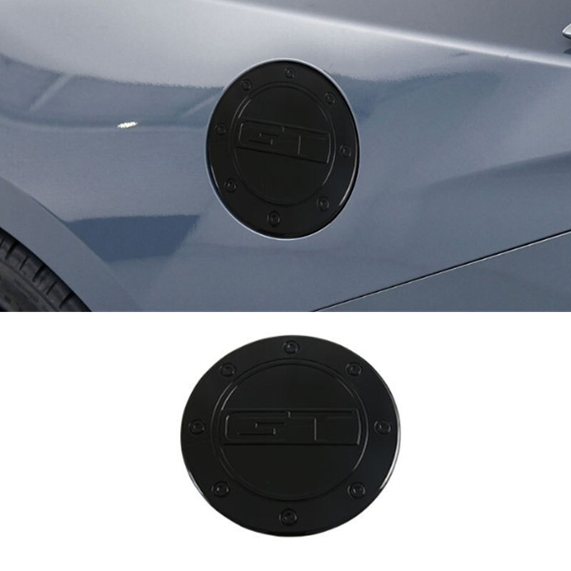 For Ford Mustang 2024 2025 2026 Glossy Black Oil Fuel Gas Tank Cap Cover Trim