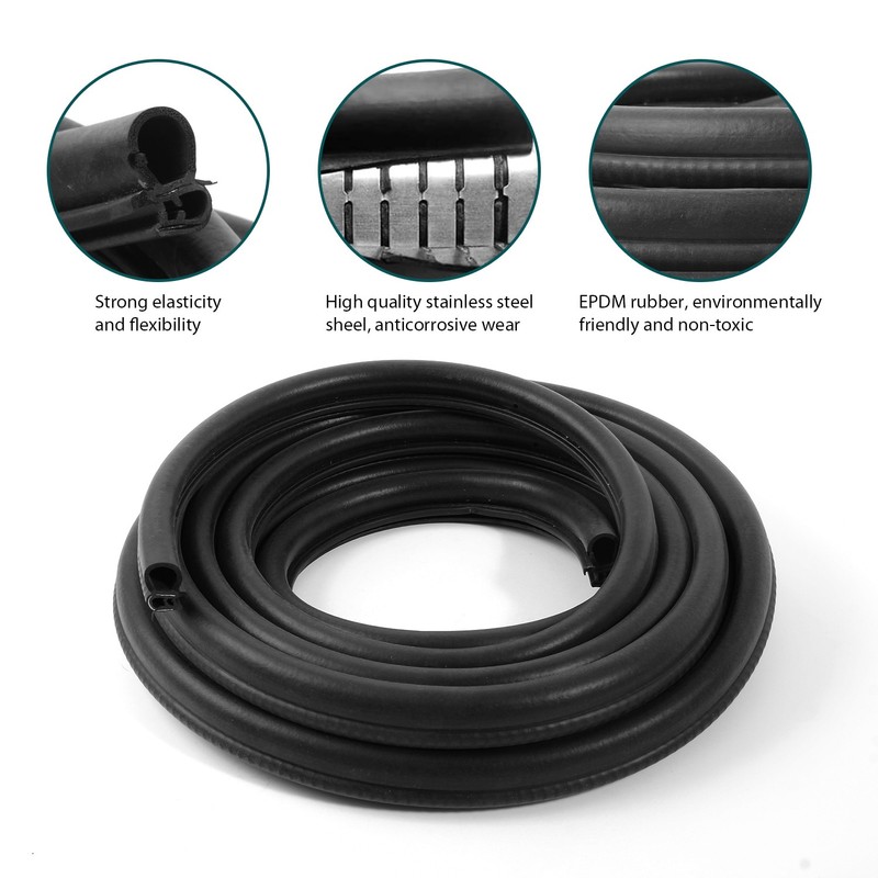 20Ft Car Door Rubber Edge Trim Seal Strip Gasket with Side Bulb-Easy to Install gallery