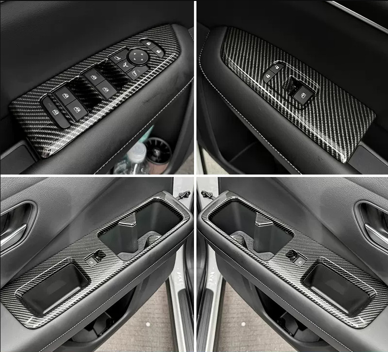4P Carbon Fiber Door Window Switch Panel Cover Trims For Nissan Pathfinder 22-24 gallery