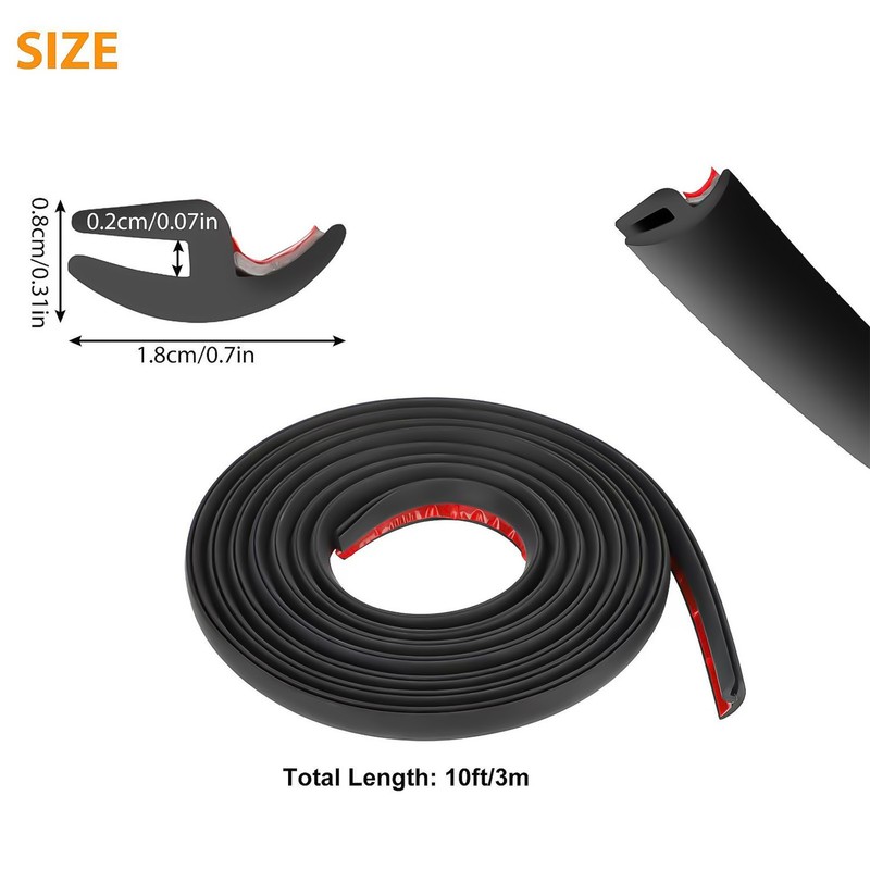 10FT T-Shape Car Seal Strip Door Window Rubber Trim Weatherstrip Self Adhesive gallery