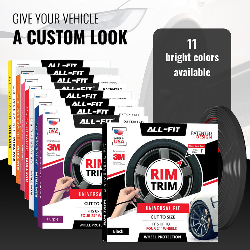 ALL-FIT Rim Trim Wheel Protection Strips Prevent Curb Rash and Scratches (BLACK) gallery