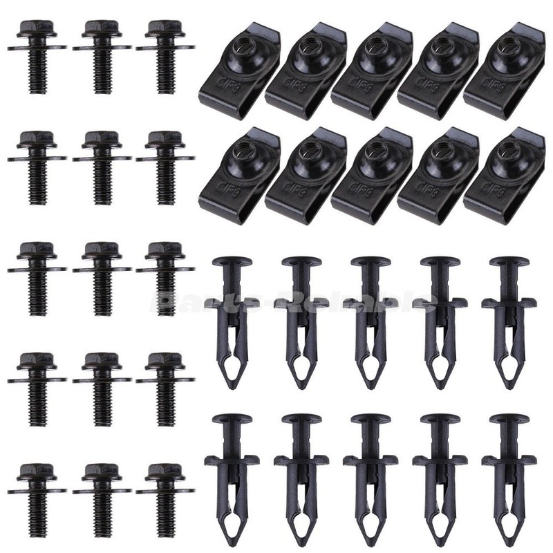 For Nissan 35Pcs Body Bolts & U-nut Clips M6 Engine Under Cover Splash Shield gallery