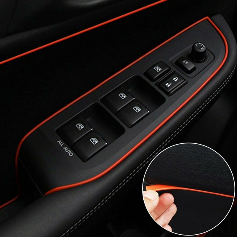 Red Car Van Interior Door Gap Edge Line Molding Trim Strips Panel Accessories 5M gallery