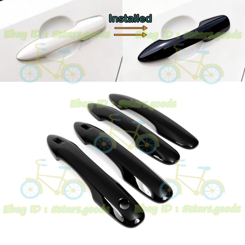 Set For 21-25 Toyota Mirai Sedan Glossy Black Side Smart Door Handle Cover Trim gallery