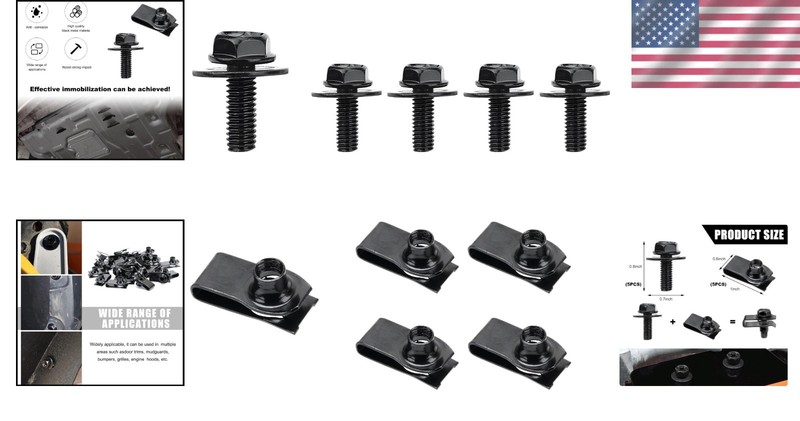 10-Piece Bolt & U-Nut Clip Kit for Secure Automotive Fastening - Easy to Install gallery