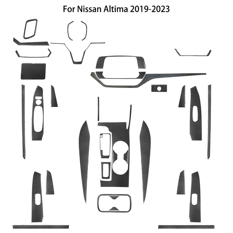 35Pcs For Nissan Altima 2019-2023 Carbon Fiber Full Interior Kit Cover Trim