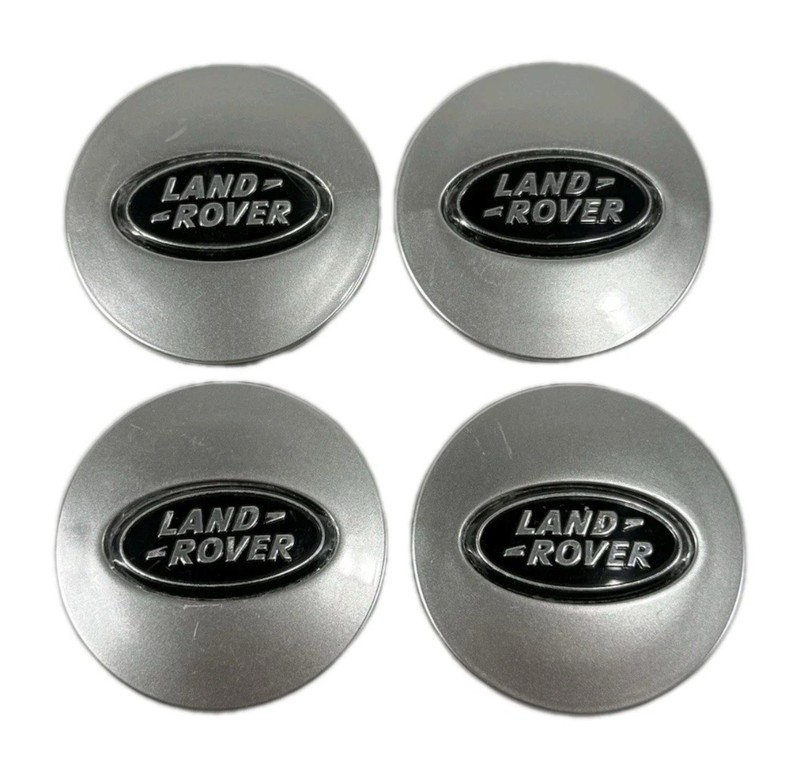 Set of 4 Wheel Center Hub Caps Cover 63mm Silver & Black Emblem for Land Rover