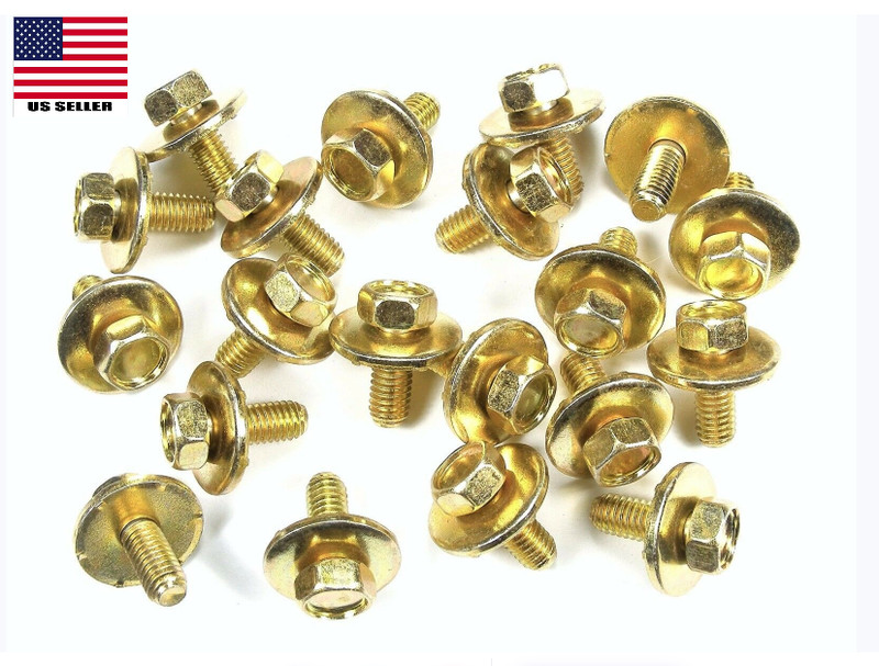 Datsun Body Bolts- M6-1.0 x 16mm Long- 10mm Hex- 19mm Washer- 20 bolts- #170