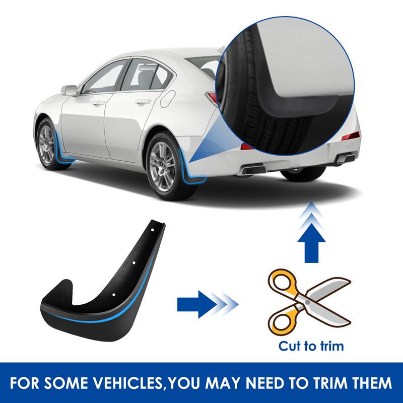 Splash Guards Car Mud Flaps for Front Rear / Tires - Universal Fit Easy Install gallery