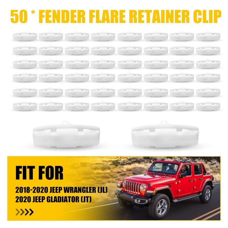 50Pcs For Jeep Wrangler JL 2018-2020 Gladiator 2020 Fender Flare Retainer Clips