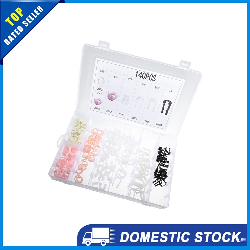 Pack of 140 for Ford Plastic Multicolour Fuel Line Retainer Clip Assortment