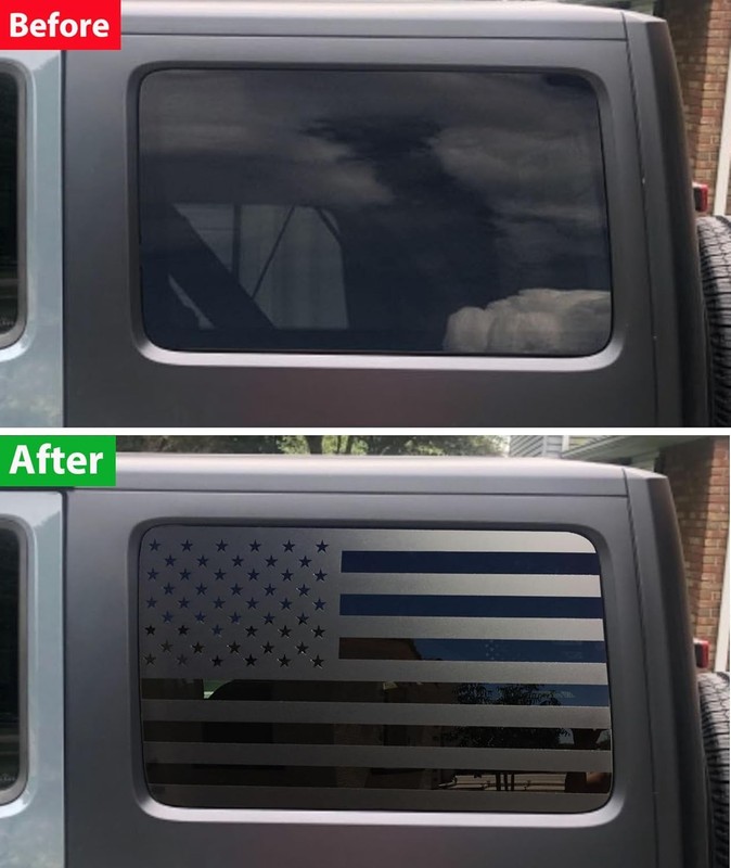 2X Car Rear Window American Flag Vinyl Decal For Jeep Wrangler JK JKU 2007-2018 gallery