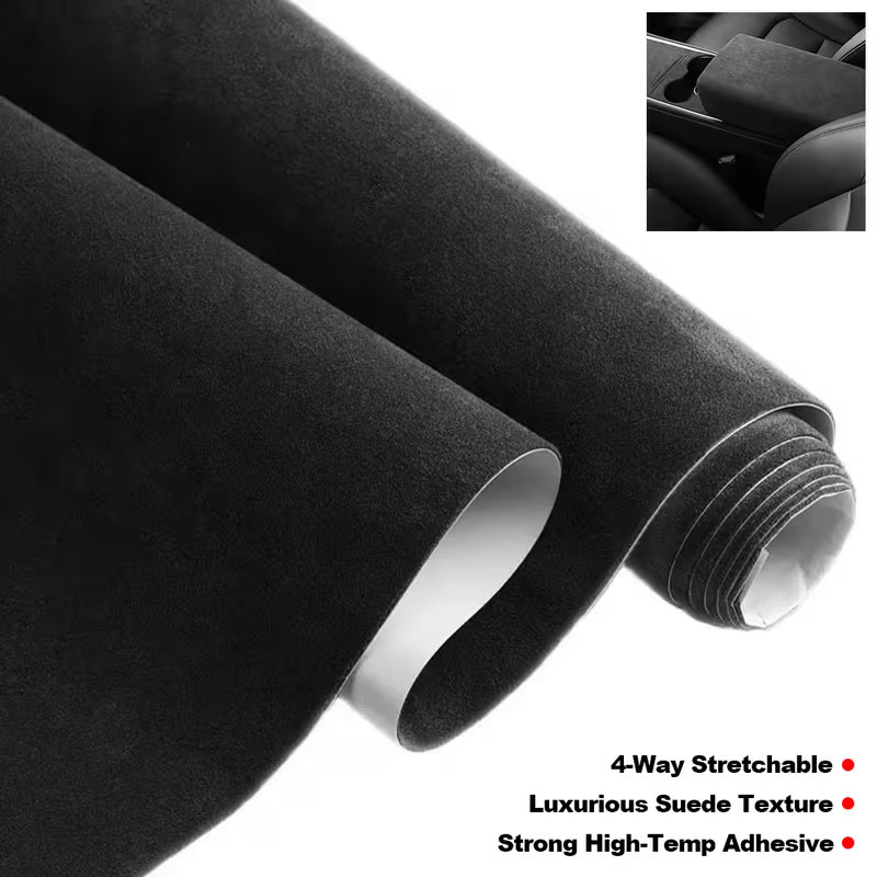 USA 30*150cm Black Self Adhesive Suede Velvet Liner Roll for Car Interior~