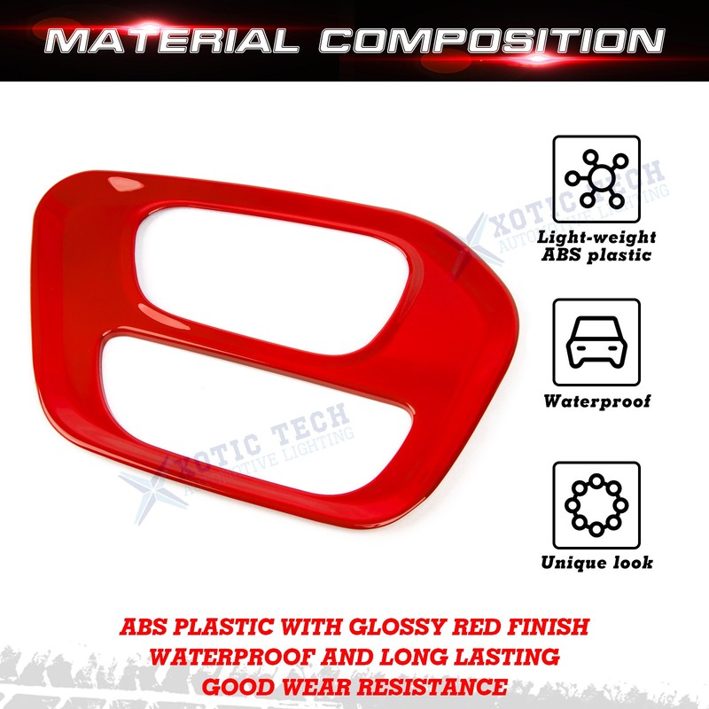 Glossy Red Center Console Gear Shift Decor Cover Trim For Dodge Challenger 2015+ gallery