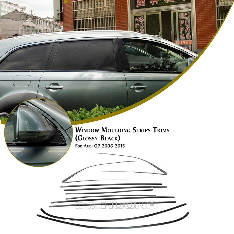 Gloss Black Window Moulding Strip Trims For Audi Q7 2006-2015