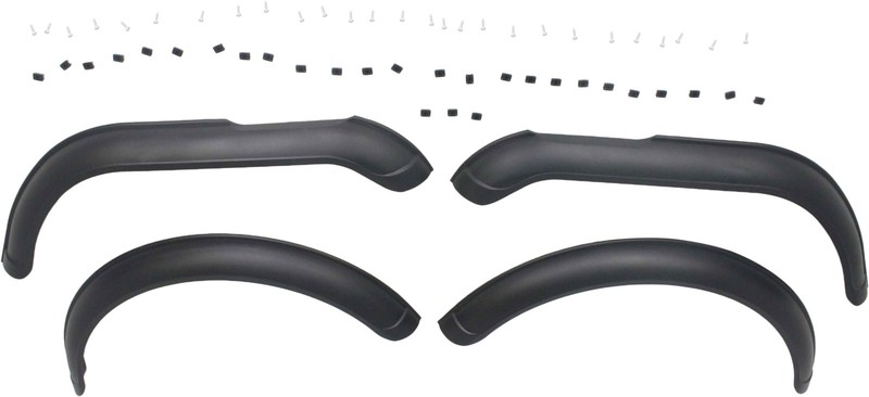 For 1959-1966 CJ3 Fender Flares Front, Rear Black Plastic