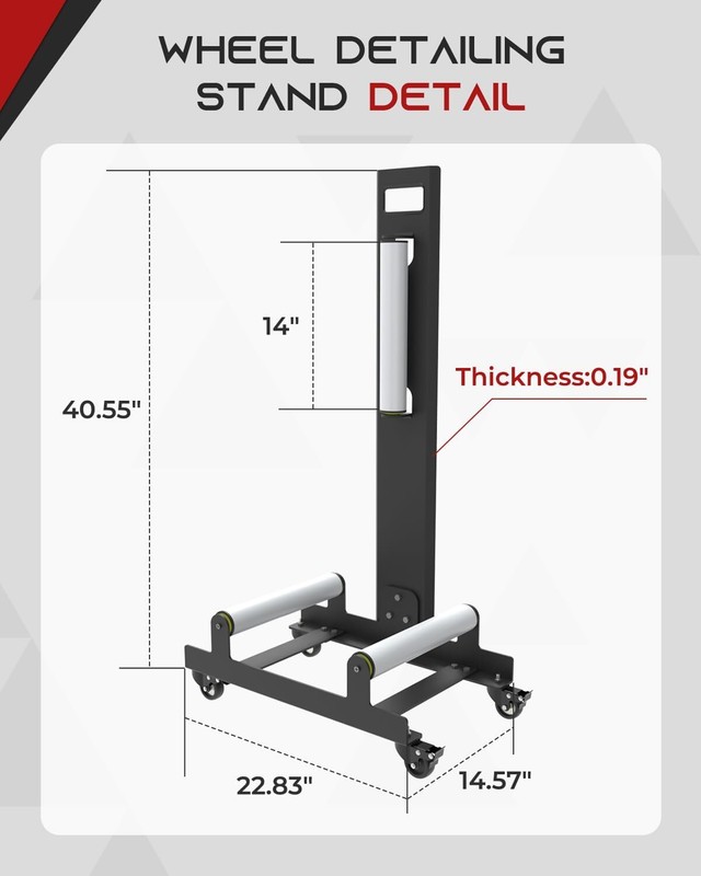 Wheel Cleaning Stand with Rollers Wheel Detailing Stand for Coating Polishing gallery
