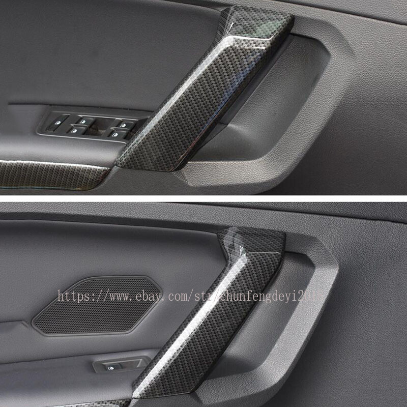 Carbon Fiber interior Door Armrest Handrail Cover Trim For VW Tiguan 2017-2021 gallery