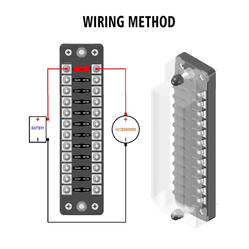 DC 12V-32V 12 Way Waterproof Blade Fuse Box Block Fit For Car Truck Marine gallery