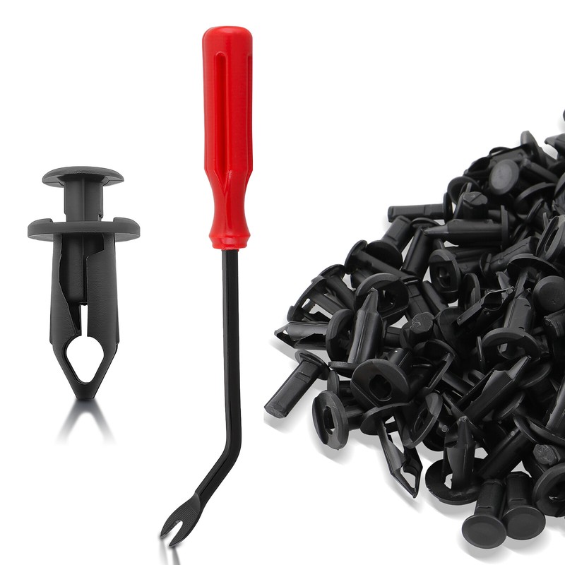 120x ATV 8MM Hole Plastic Rivets Retainer Fender Bumper Push Pin Fastener Clips gallery