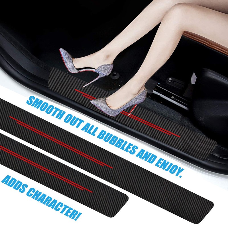 9X For Volkswagen Accessories Red Door & Trunk Sill Protectors Cover Scuff Guard gallery