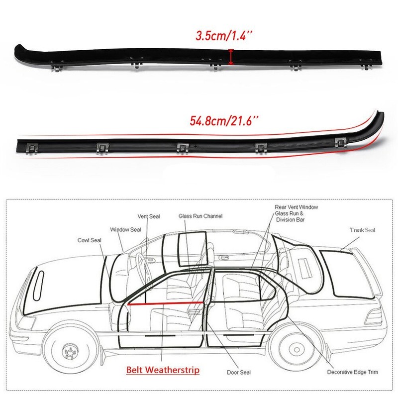 For 1987-1997 Ford F150 F250 F350 Door Window Seal Belt Weatherstrip Kit 4X gallery