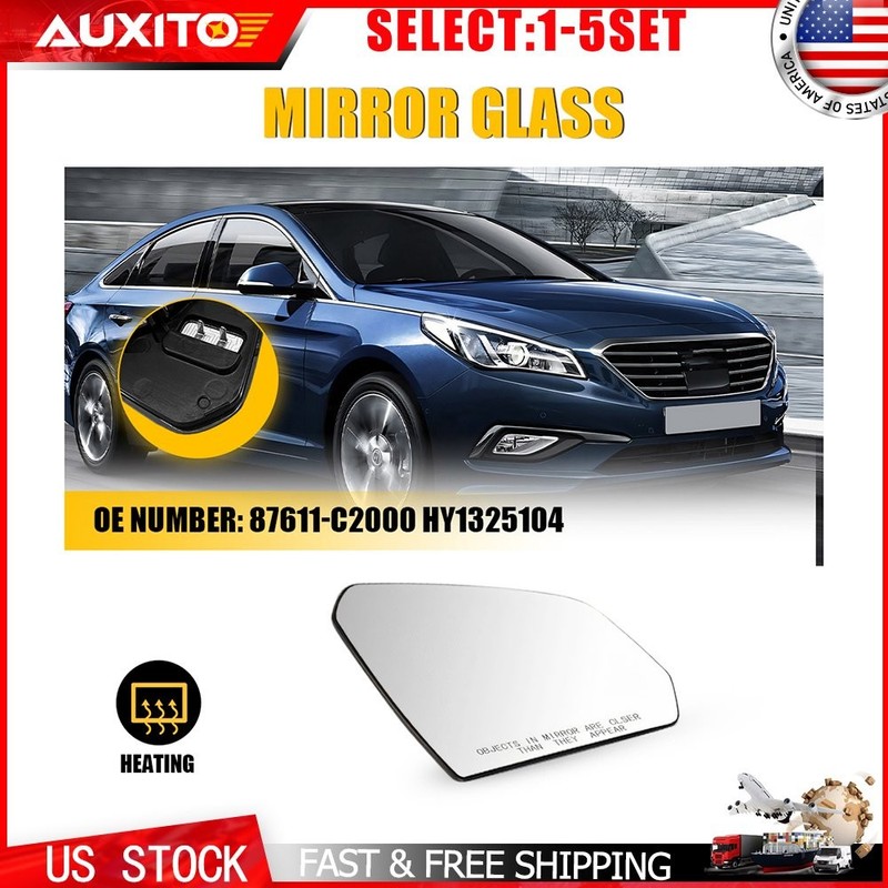 For 15 – 19 SONATA Side View Mirror Glass Heated Passenger Side 87611C2000 1-5X